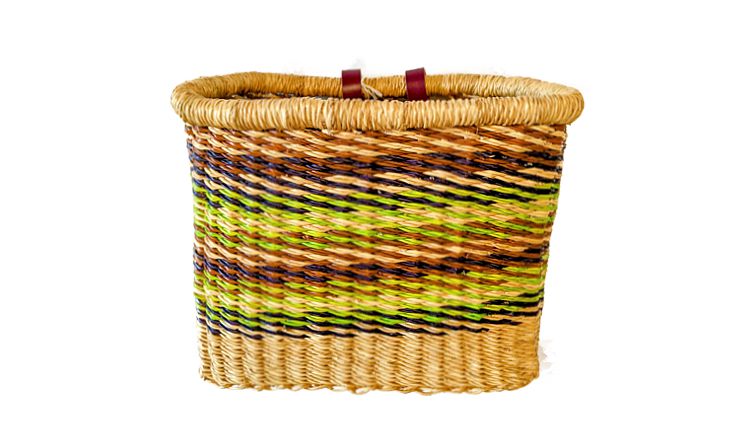 House of Talents Rectangle Woven Basket Green/Brown/Blue