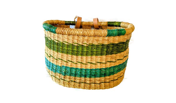House of Talents Oval Woven Basket Blue/Green